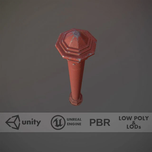 बैरियर बोलार्ड पैक 3 रेड वी3 लो पॉली लॉड्स 3D मॉडल .c4d .max .obj .3ds .fbx .stl .blend