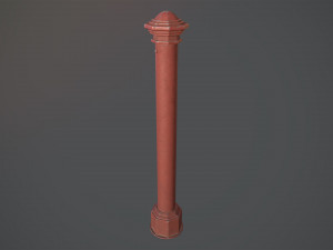 barrier bollard pack 3 red v3 low poly lods 3D 모델