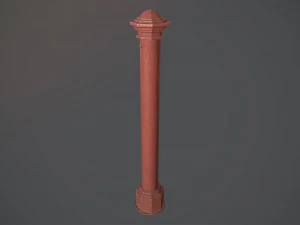 बैरियर बोलार्ड पैक 3 रेड वी3 लो पॉली लॉड्स 3D मॉडल