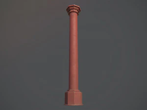 बैरियर बोलार्ड पैक 3 रेड वी3 लो पॉली लॉड्स 3D मॉडल