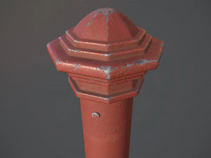 बैरियर बोलार्ड पैक 3 रेड वी3 लो पॉली लॉड्स 3D मॉडल