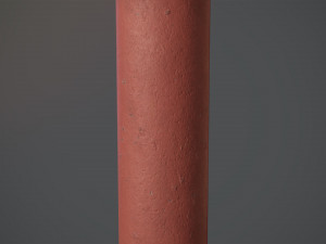 barrier bollard pack 3 red v3 low poly lods 3D 모델