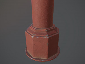 barrier bollard pack 3 red v3 low poly lods 3D 모델