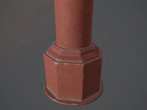 बैरियर बोलार्ड पैक 3 रेड वी3 लो पॉली लॉड्स 3D मॉडल