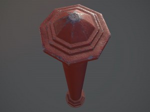 barrier bollard pack 3 red v3 low poly lods 3D 모델