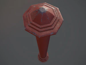 बैरियर बोलार्ड पैक 3 रेड वी3 लो पॉली लॉड्स 3D मॉडल