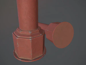 बैरियर बोलार्ड पैक 3 रेड वी3 लो पॉली लॉड्स 3D मॉडल