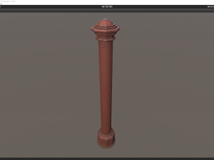 barrier bollard pack 3 red v3 low poly lods 3D 모델