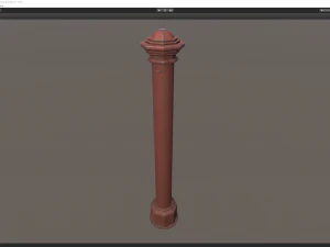 बैरियर बोलार्ड पैक 3 रेड वी3 लो पॉली लॉड्स 3D मॉडल