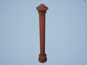 barrier bollard pack 3 red v3 low poly lods 3D 모델
