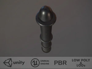 barrièrepaalpakket 5 zwarte v1 laag polylods 3D Model