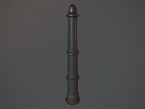 barrier bollard pack 5 black v1 low poly lods 3D Model