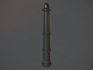barrier bollard pack 5 black v1 low poly lods 3D Model