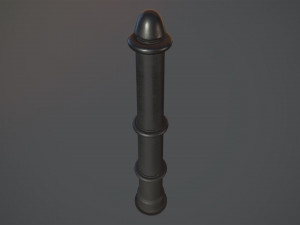 barrier bollard pack 5 black v1 low poly lods 3D Model
