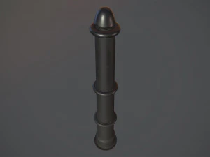 barrier bollard pack 5 black v1 low poly lods 3D Model