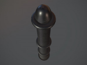 barrier bollard pack 5 black v1 low poly lods 3D Model