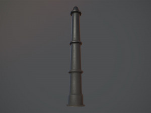 barrier bollard pack 5 black v1 low poly lods 3D Model