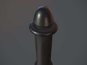 barrier bollard pack 5 black v1 low poly lods 3D Model