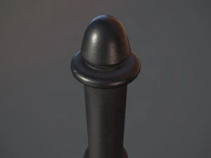 barrier bollard pack 5 black v1 low poly lods 3D Model