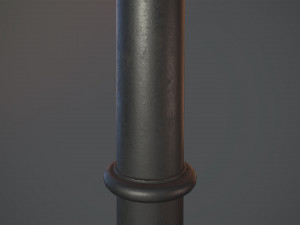 barrier bollard pack 5 black v1 low poly lods 3D Model