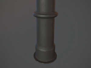 barrier bollard pack 5 black v1 low poly lods 3D Model