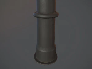 barrier bollard pack 5 black v1 low poly lods 3D Model
