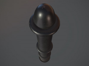 barrier bollard pack 5 black v1 low poly lods 3D Model