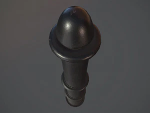 barrier bollard pack 5 black v1 low poly lods 3D Model