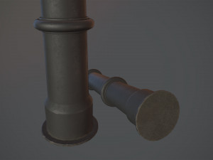 barrier bollard pack 5 black v1 low poly lods 3D Model