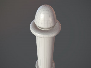 barrier bollard pack 5 black v1 low poly lods 3D Model