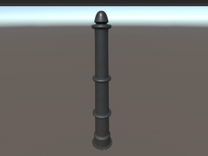 barrier bollard pack 5 black v1 low poly lods 3D Model