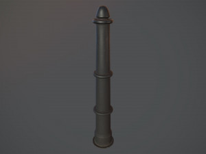 barrier bollard pack 5 black v2 low poly lods Modèle 3D