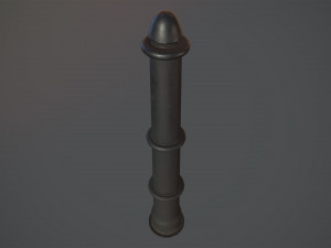 barrier bollard pack 5 black v2 low poly lods Modèle 3D