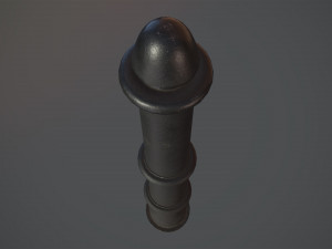 barrier bollard pack 5 black v2 low poly lods Modèle 3D