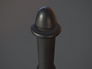 barrier bollard pack 5 black v2 low poly lods Modèle 3D