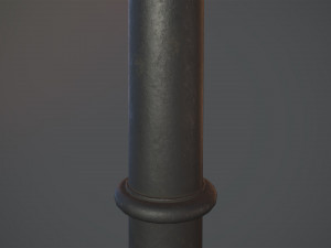 barrier bollard pack 5 black v2 low poly lods Modèle 3D