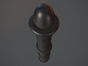 barrier bollard pack 5 black v2 low poly lods Modèle 3D