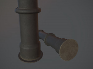 barrier bollard pack 5 black v2 low poly lods Modèle 3D