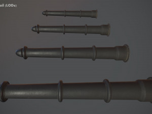 barrier bollard pack 5 black v2 low poly lods Modèle 3D