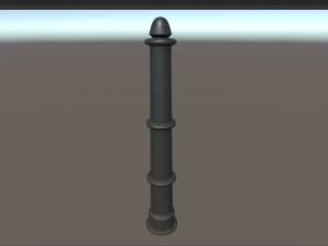 barrier bollard pack 5 black v2 low poly lods Modèle 3D