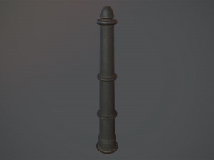 barrier bollard pack 5 black v3 low poly lods Modelo 3D