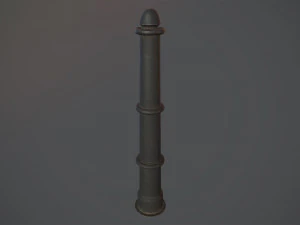 बैरियर बोलार्ड पैक 5 ब्लैक वी3 लो पॉली लॉड्स 3D मॉडल