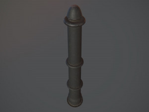 barrier bollard pack 5 black v3 low poly lods Modelo 3D