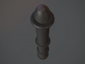 barrier bollard pack 5 black v3 low poly lods Modelo 3D