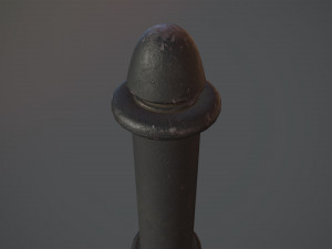 barrier bollard pack 5 black v3 low poly lods Modelo 3D