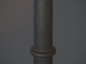 barrier bollard pack 5 black v3 low poly lods Modelo 3D
