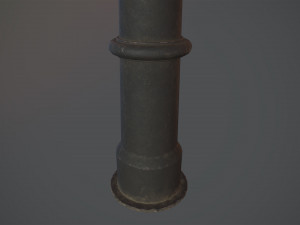 barrier bollard pack 5 black v3 low poly lods Modelo 3D