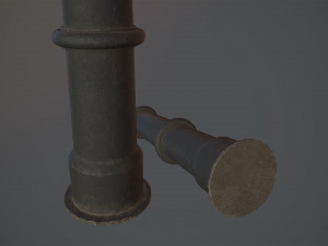 barrier bollard pack 5 black v3 low poly lods Modelo 3D