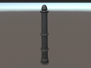 barrier bollard pack 5 black v3 low poly lods Modelo 3D