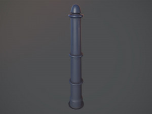 barrier bollard pack 5 blue v1 low poly lods 3D 모델